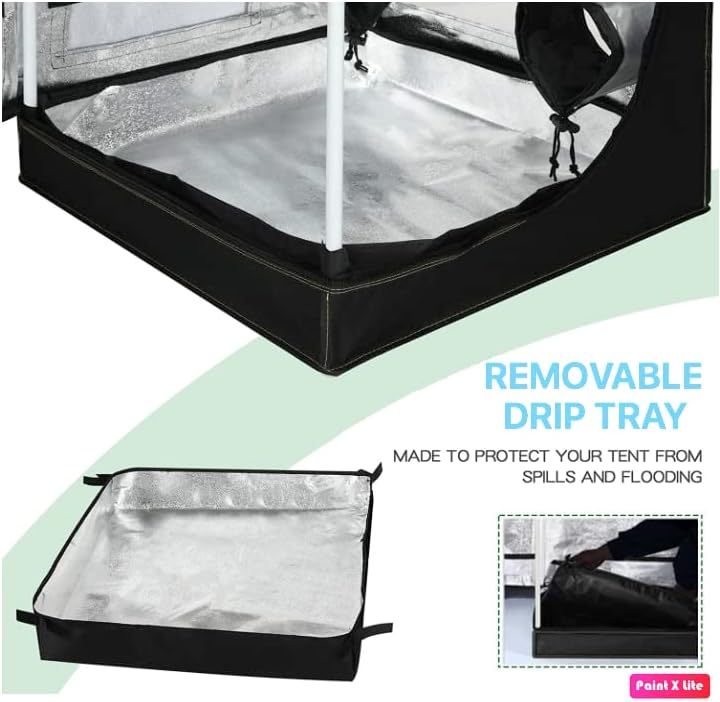 CAUBAK Grow Tents 96"X48"X78" High Reflective Grow Tent Indoor Grow Room for Planting Fruit Flower Veg with Removable Water-Proof Floor Tray 8x4